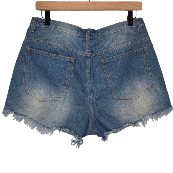Hayden Los Angeles Distressed Colorful Sequins Pocket Jean Shorts Size Large - Picture 2 of 8